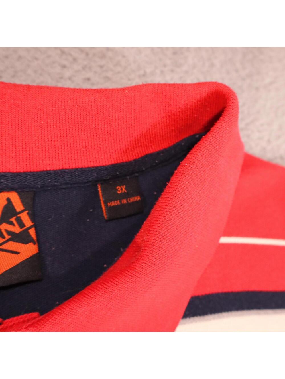 Polo Mens Size 3XL Red Striped VTG Y2K 90s 3XL Karl Kani - Picture 3 of 7